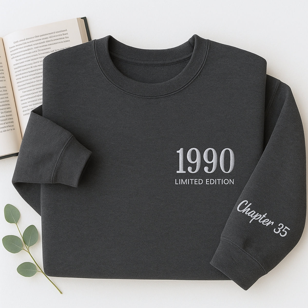 1990 Limited Edition Custom Embroidered Sweatshirt - Personalized 35th Birthday Gift