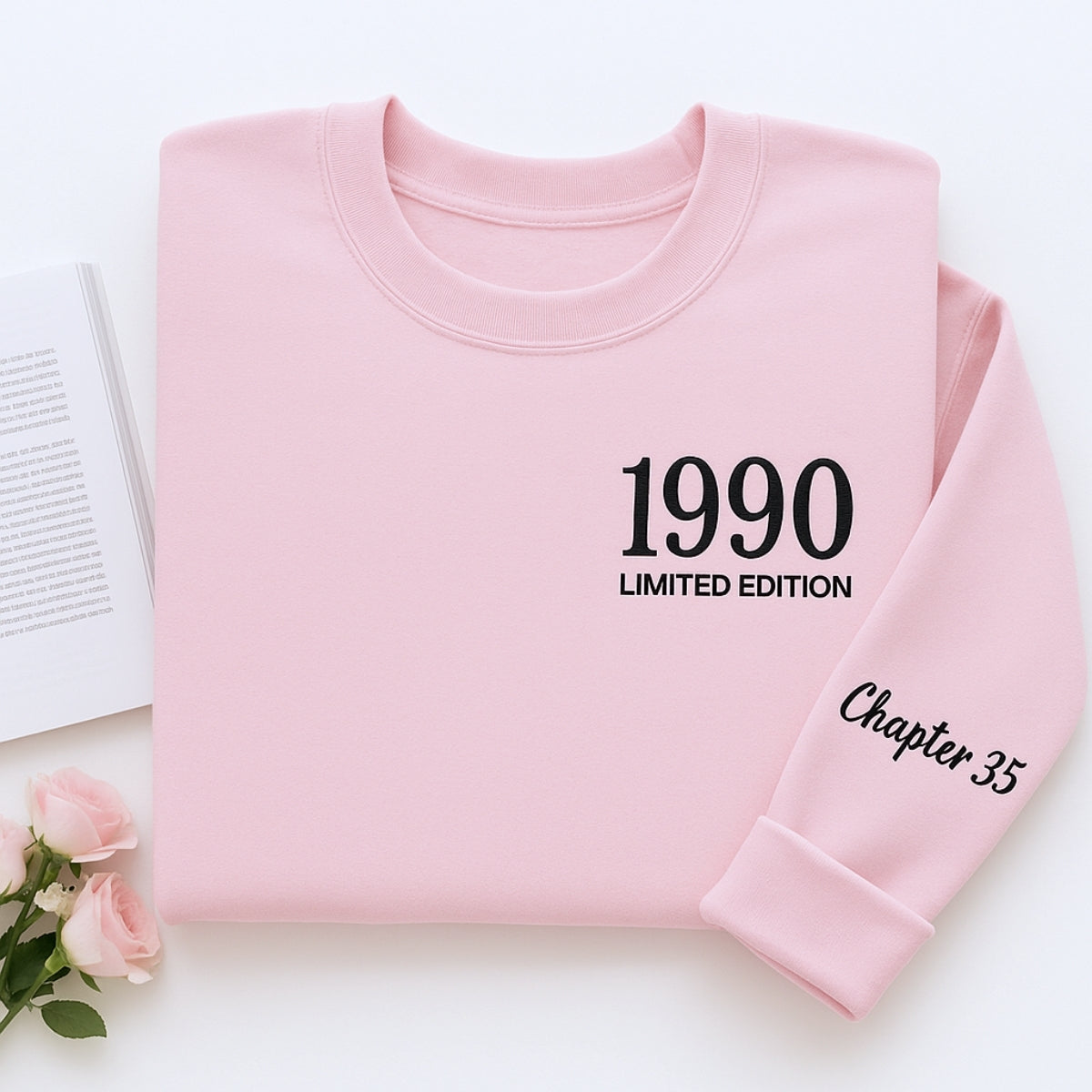 1990 Limited Edition Custom Embroidered Sweatshirt - Personalized 35th Birthday Gift