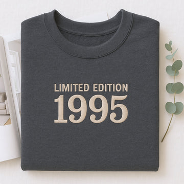 1995 Limited Edition Embroidered Sweatshirt - Custom 30th Birthday Gift for Couples