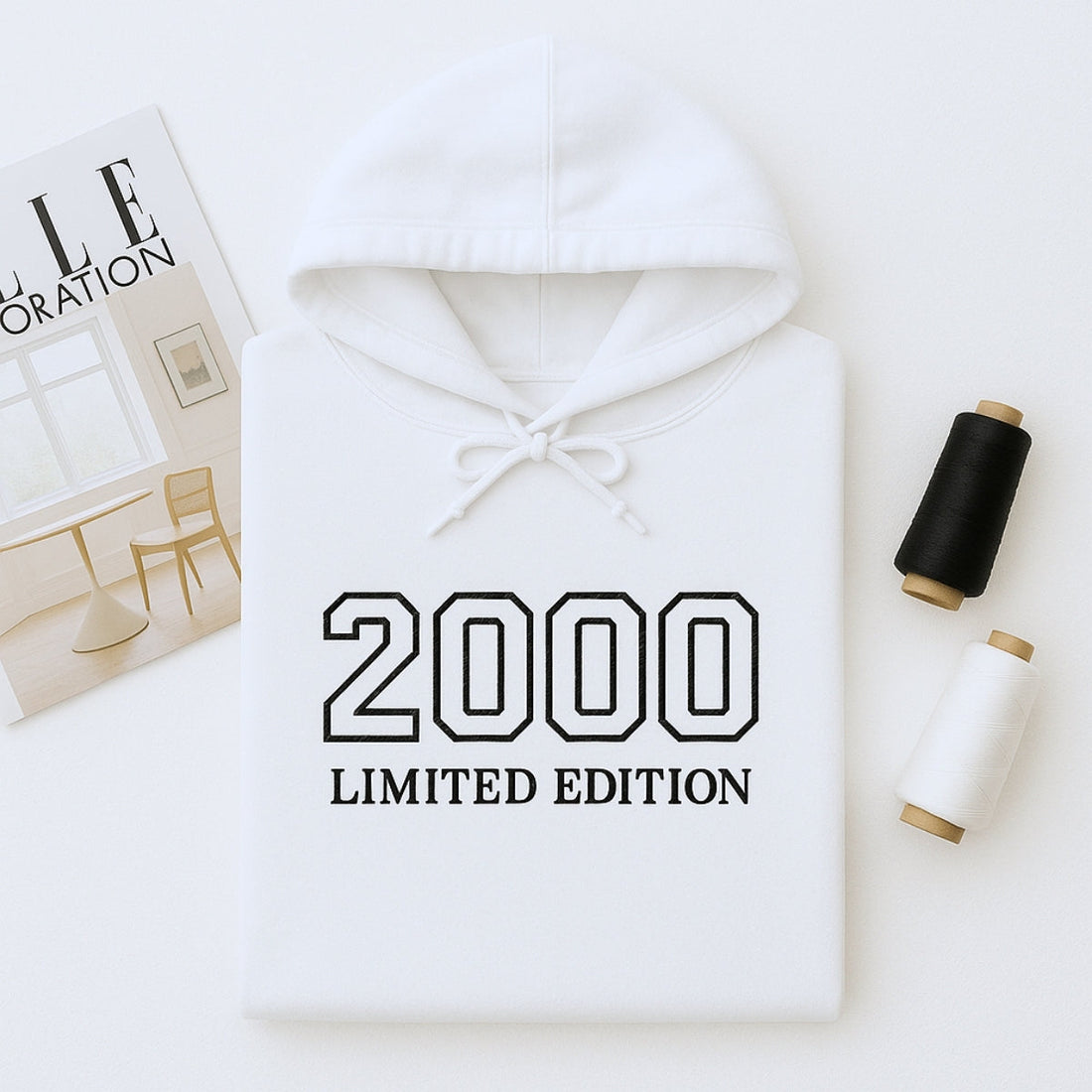 2000 Limited Edition Custom Embroidered Hoodie - Personalized 25th Birthday Gift