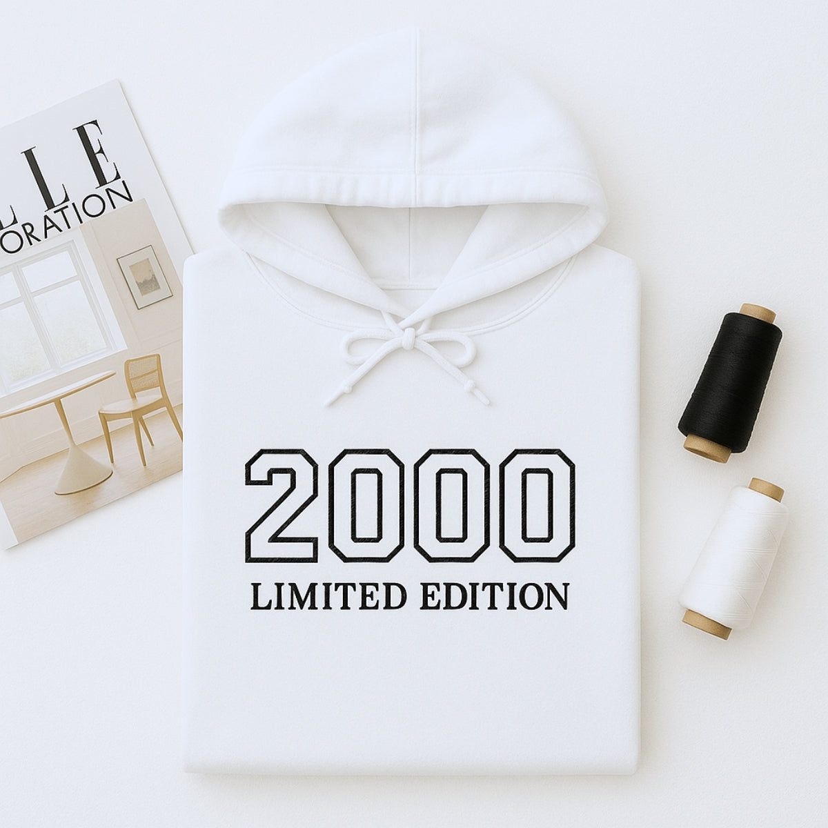 2000 Limited Edition Custom Embroidered Hoodie - Personalized 25th Birthday Gift