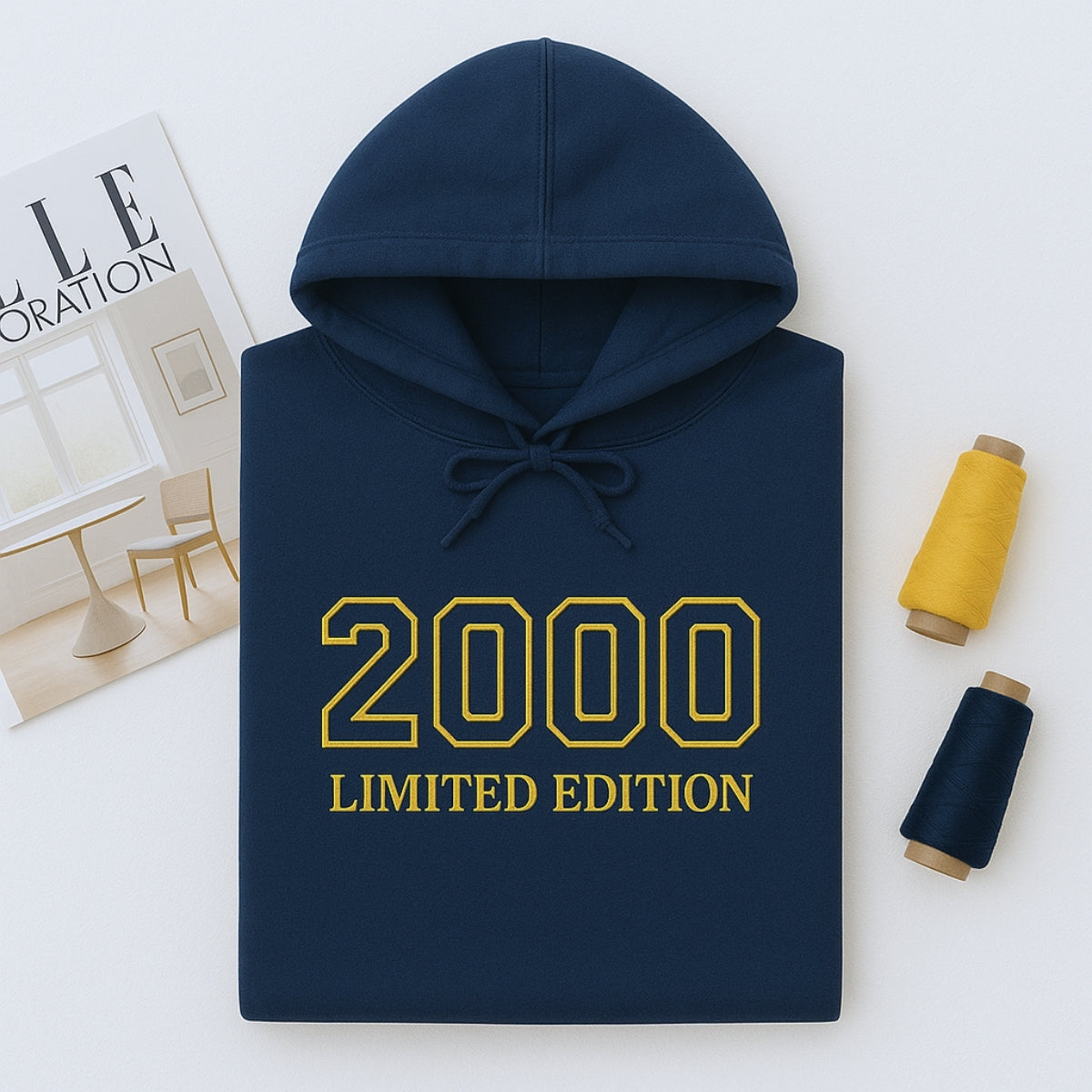 2000 Limited Edition Custom Embroidered Hoodie - Personalized 25th Birthday Gift