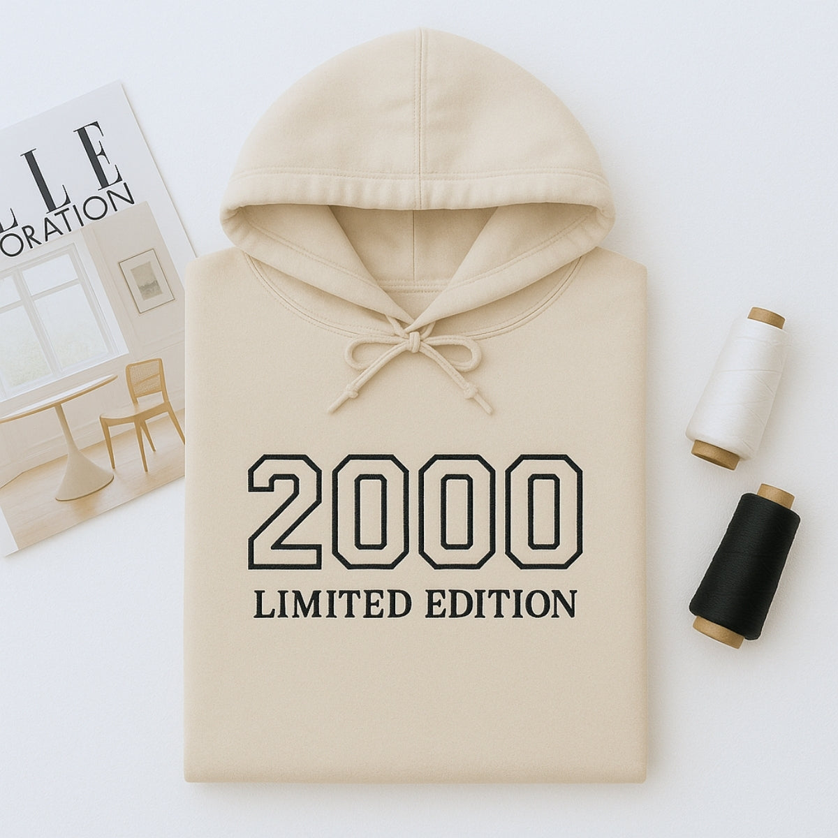 2000 Limited Edition Custom Embroidered Hoodie - Personalized 25th Birthday Gift