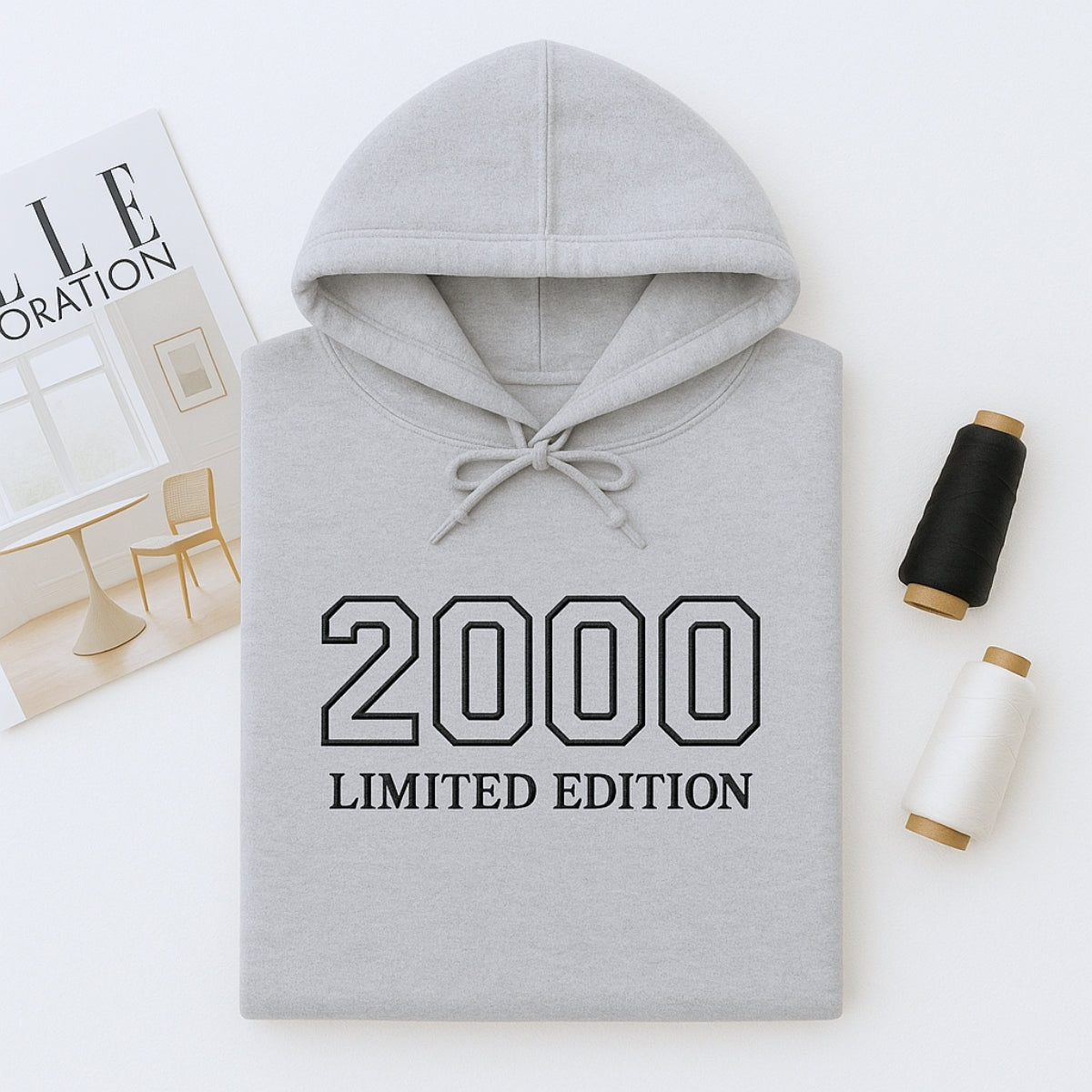 2000 Limited Edition Custom Embroidered Hoodie - Personalized 25th Birthday Gift