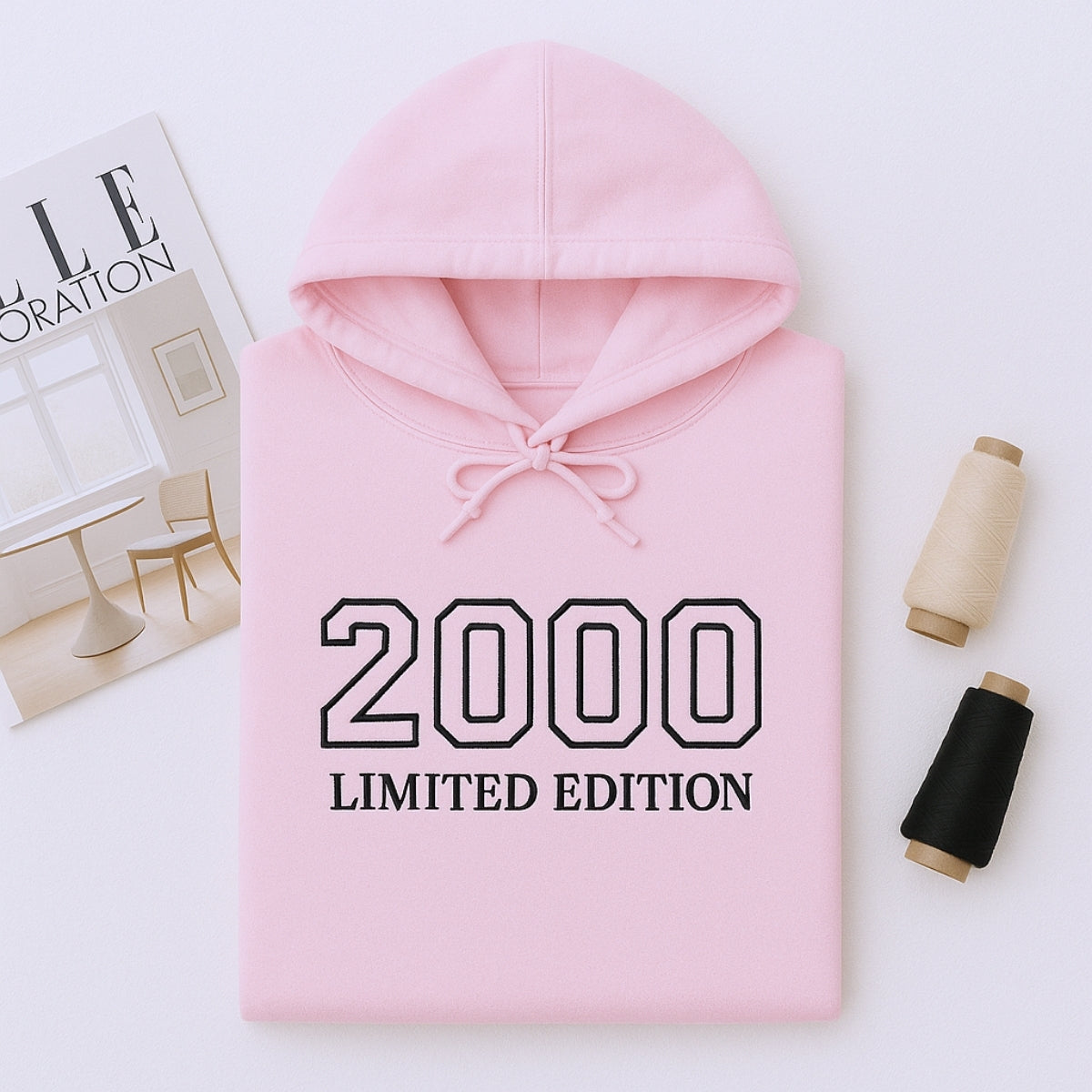 2000 Limited Edition Custom Embroidered Hoodie - Personalized 25th Birthday Gift