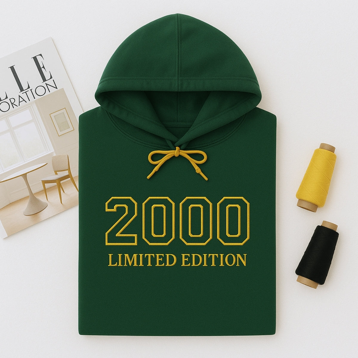2000 Limited Edition Custom Embroidered Hoodie - Personalized 25th Birthday Gift