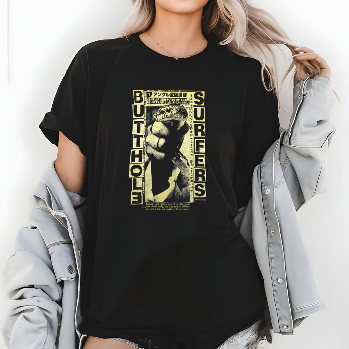 90s Butthol Surfers Vintage 1993 Tour Collector Retro Black Unisex T-Shirt 