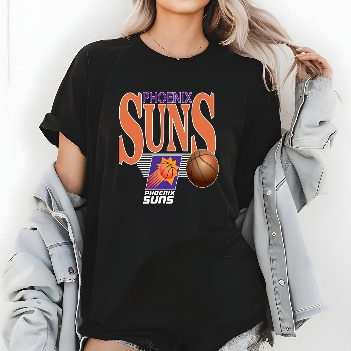 90s Vintage NBA Phoenix Suns Classic Basketball Fan Black Unisex T-Shirt 