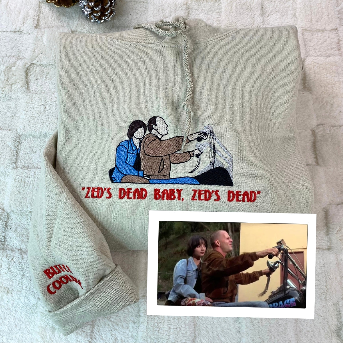 Custom Embroidered Photo Hoodie - Personalized Anniversary Gift for Couples Sweatshirt