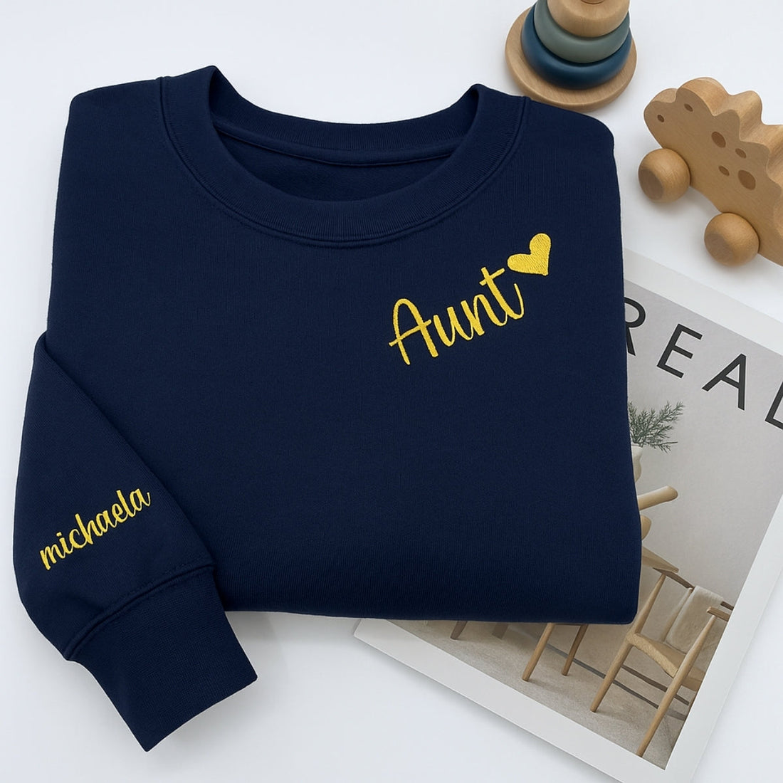 Custom Embroidered Aunt Hoodie - Personalized Auntie Sweatshirt - Perfect Aunt Gift