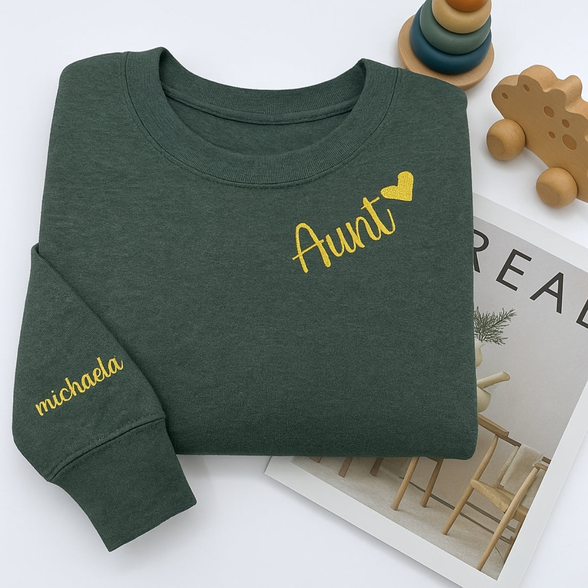 Custom Embroidered Aunt Hoodie - Personalized Auntie Sweatshirt - Perfect Aunt Gift
