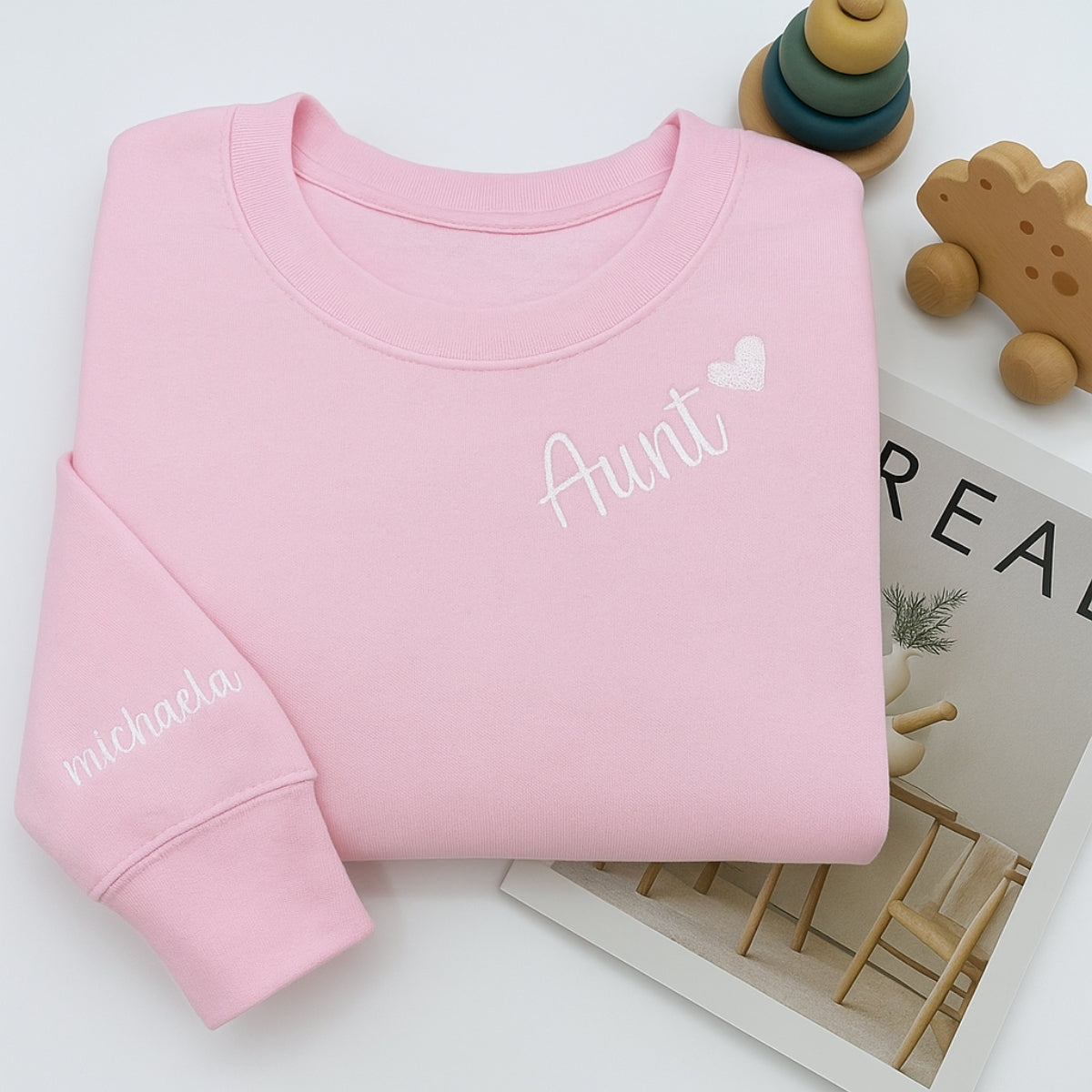 Custom Embroidered Aunt Hoodie - Personalized Auntie Sweatshirt - Perfect Aunt Gift