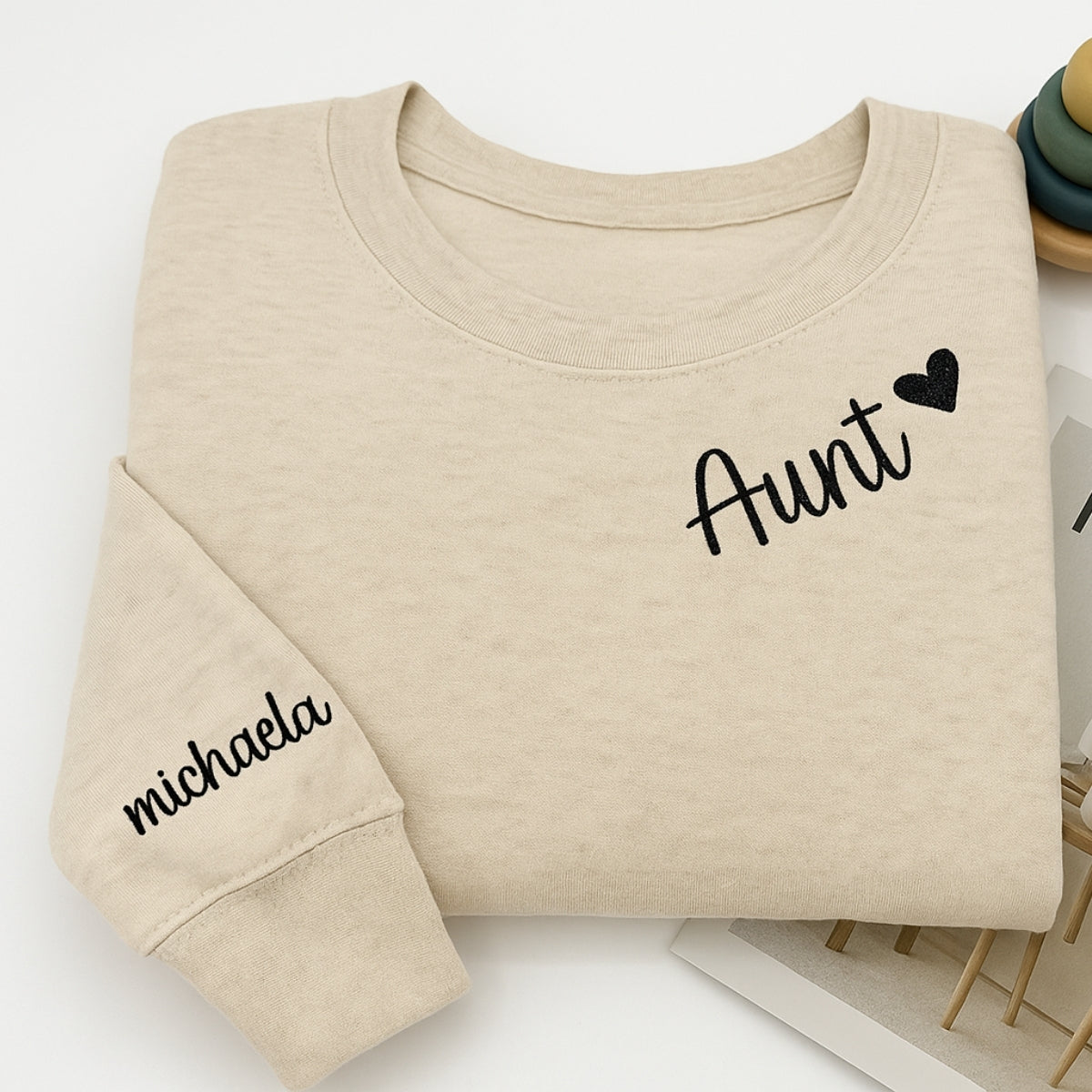 Custom Embroidered Aunt Hoodie - Personalized Auntie Sweatshirt - Perfect Aunt Gift