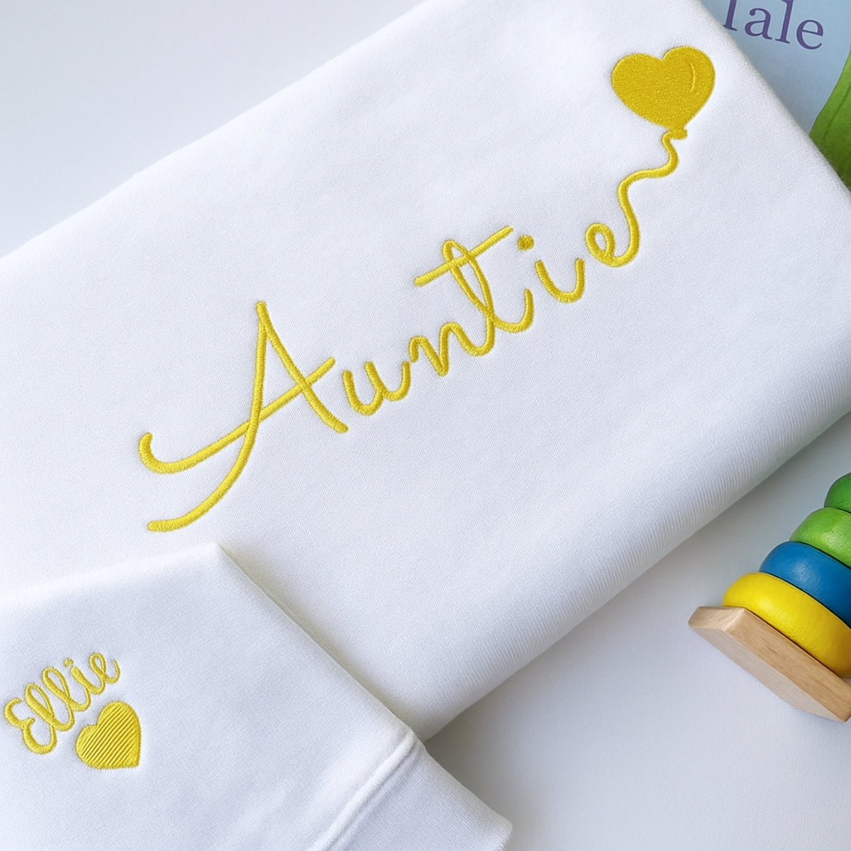 Custom Embroidered Auntie Hoodie - Personalized Aunt Sweatshirt with Name - Family Gift