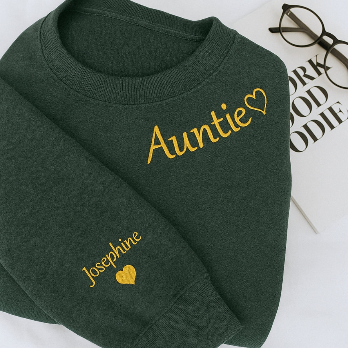 Custom Embroidered Auntie Hoodie - Personalized Aunt Sweatshirt - Perfect Family Gift
