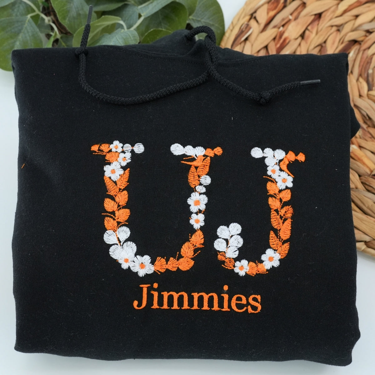 Floral Embroidered Back to School Hoodie - Academic Sweatshirt - College Apparel