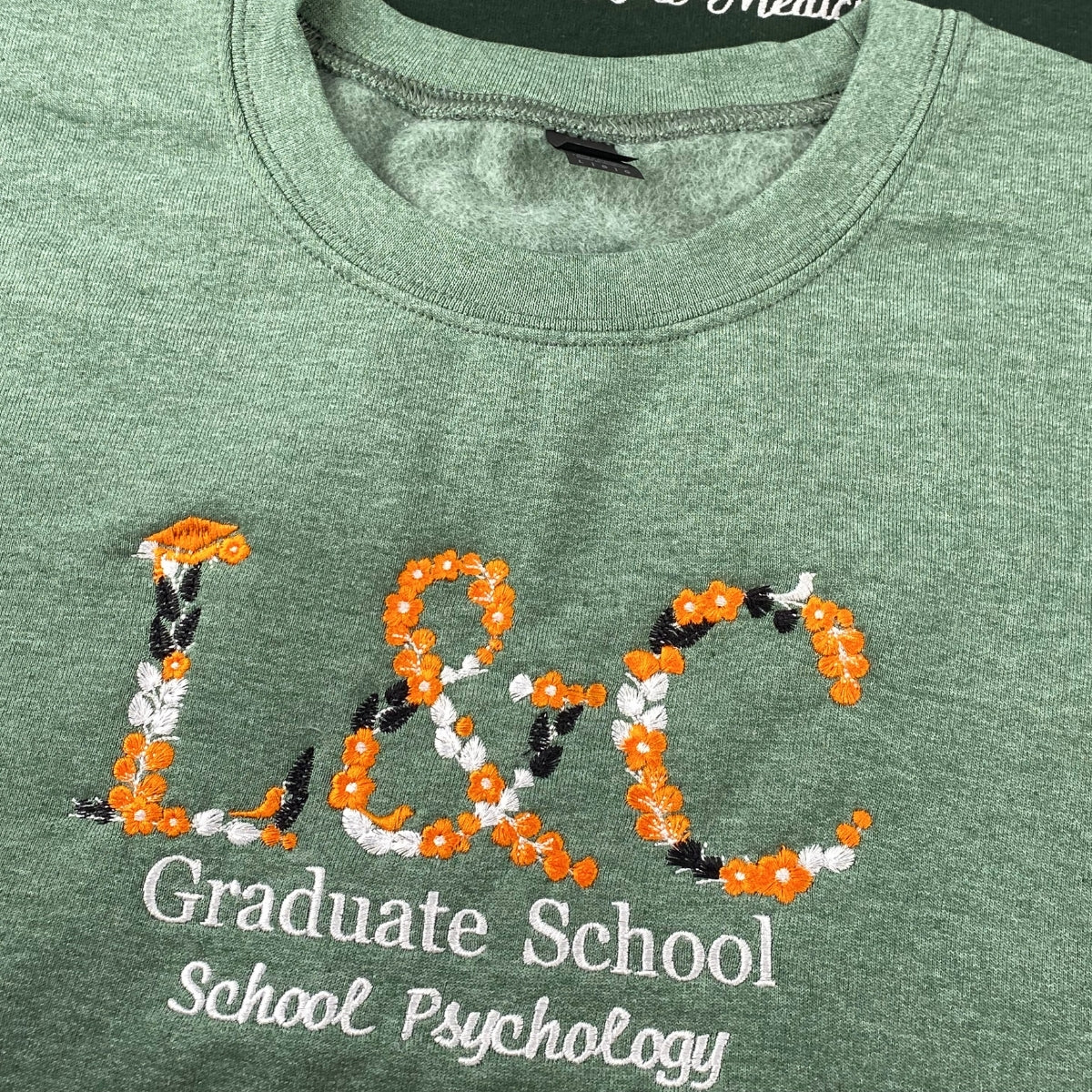 Floral Embroidered Back to School Hoodie - Academic Sweatshirt - College Apparel