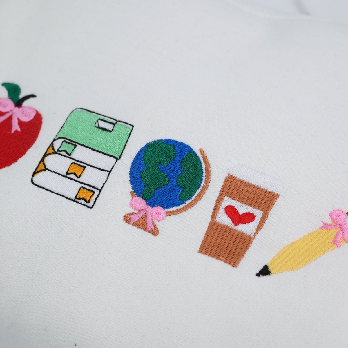 School Supplies Custom Embroidered Sweatshirt - Personalized Teacher Gift - Back to School Apparel