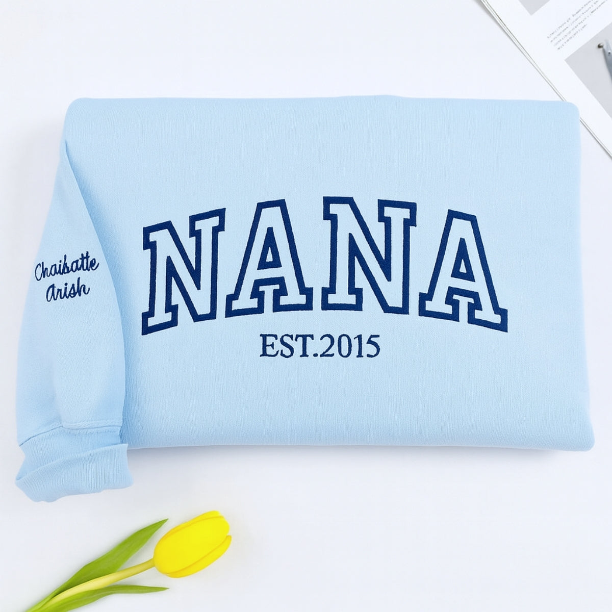 Varsity Style Custom Embroidered Hoodie - Personalized Birthday Nana Gift - Custom Grandma Sweatshir