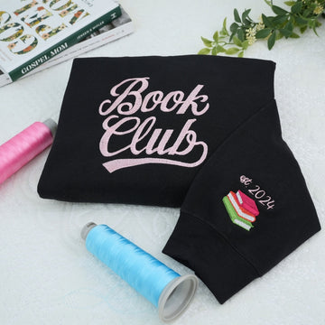 Reading Group Custom Embroidered Sweatshirt - Personalized Book Club Gift - Book Lover Apparel