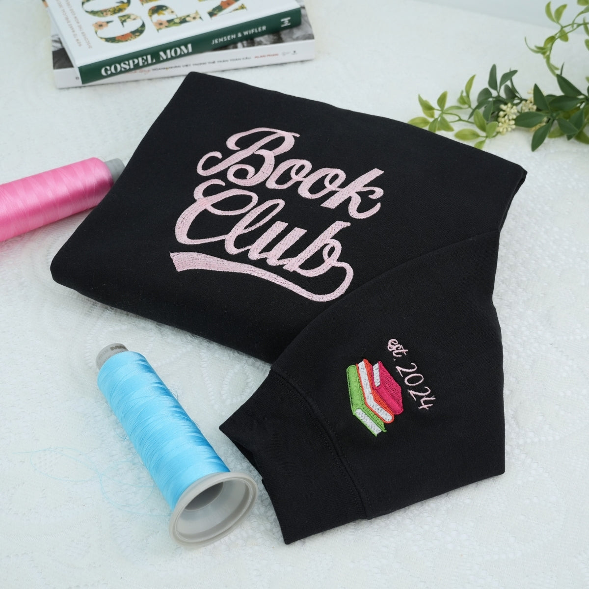 Reading Group Custom Embroidered Sweatshirt - Personalized Book Club Gift - Book Lover Apparel