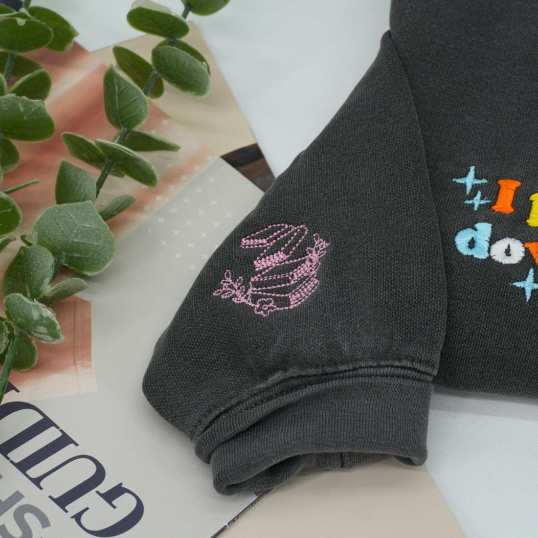 I Put My Book Down Custom Embroidered Sweatshirt - Funny Bookworm Gift - Personalized Book Lover App