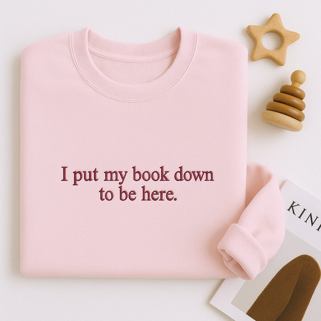I Put My Book Down Custom Embroidered Hoodie - Funny Reading Gift - Personalized Book Lover Sweatshi