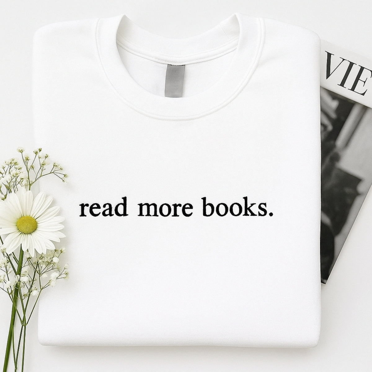 Read More Books Custom Embroidered Hoodie - Personalized Literary Gift - Book Lover Apparel