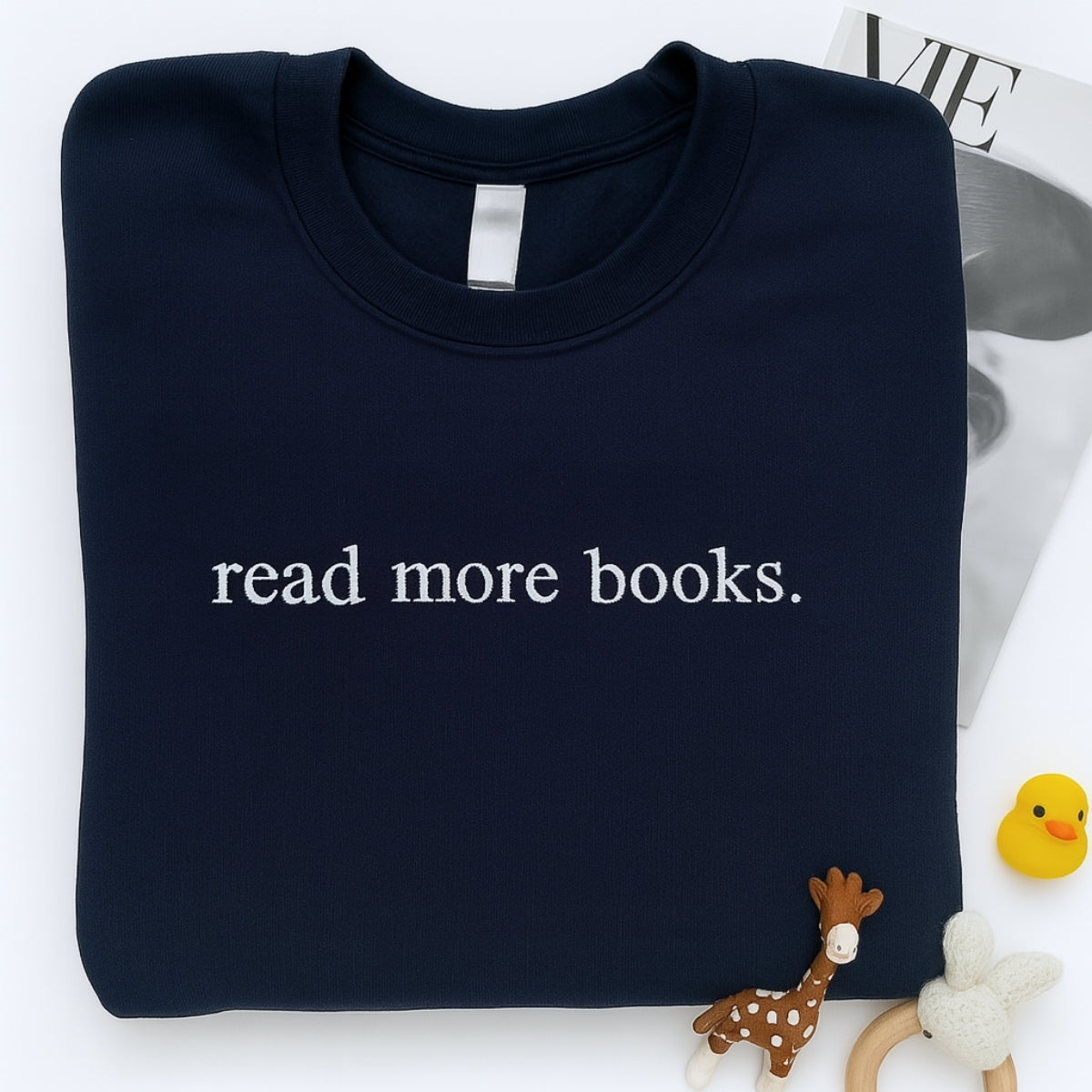 Read More Books Custom Embroidered Hoodie - Personalized Literary Gift - Book Lover Apparel