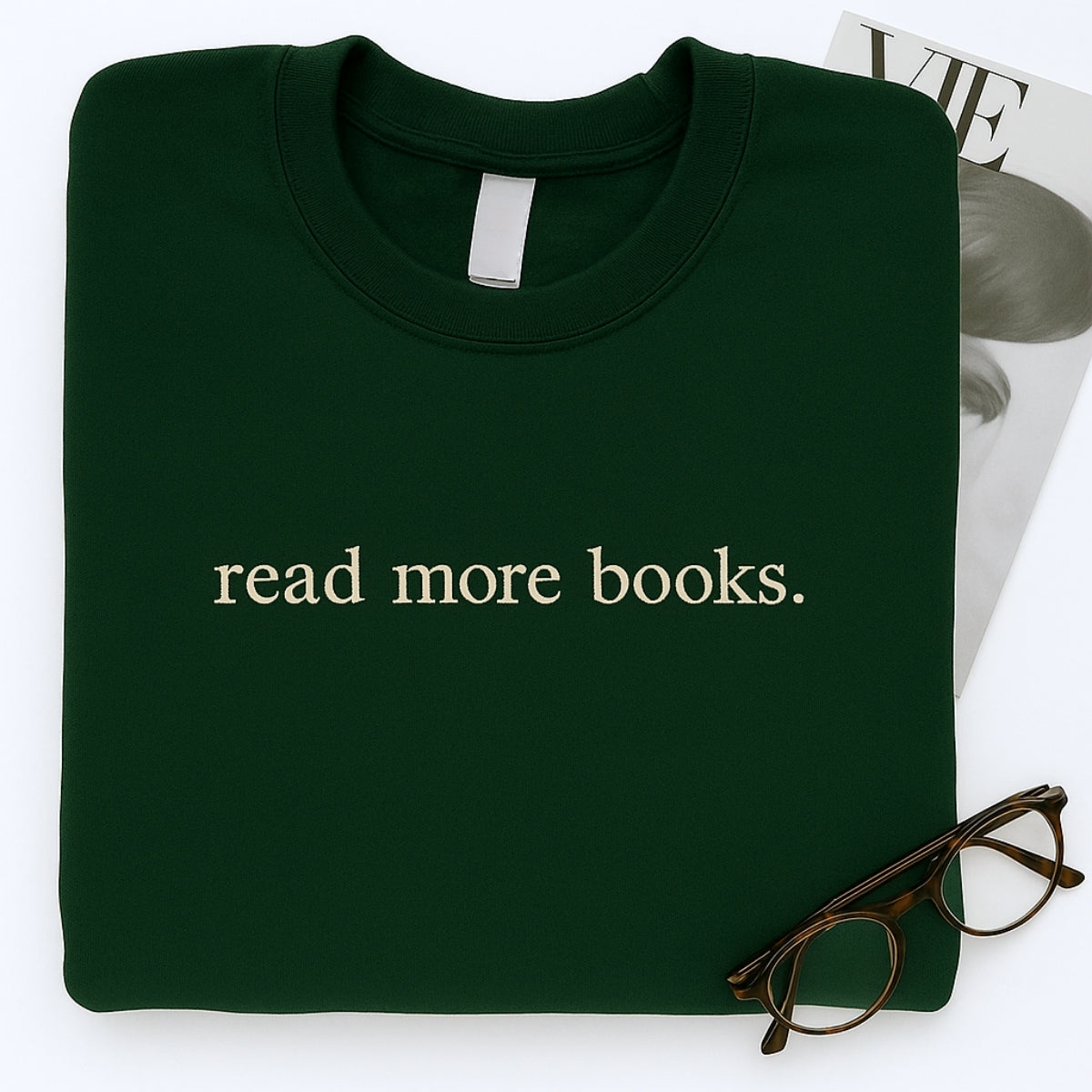 Read More Books Custom Embroidered Hoodie - Personalized Literary Gift - Book Lover Apparel