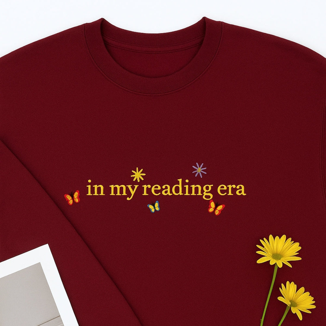 Reading Era Custom Embroidered Hoodie - Personalized Bookish Gift - Book Lover Sweatshirt