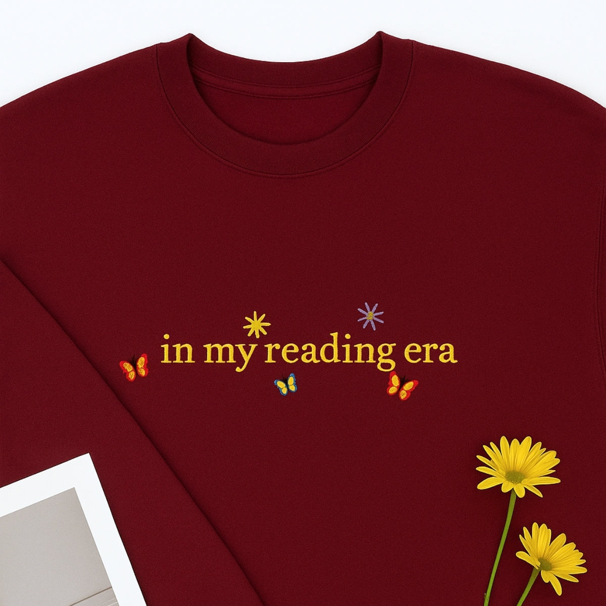 Reading Era Custom Embroidered Hoodie - Personalized Bookish Gift - Book Lover Sweatshirt