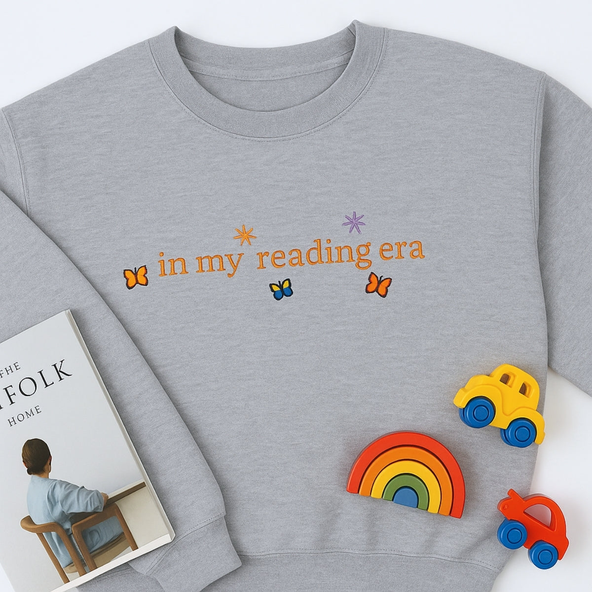 Reading Era Custom Embroidered Hoodie - Personalized Bookish Gift - Book Lover Sweatshirt