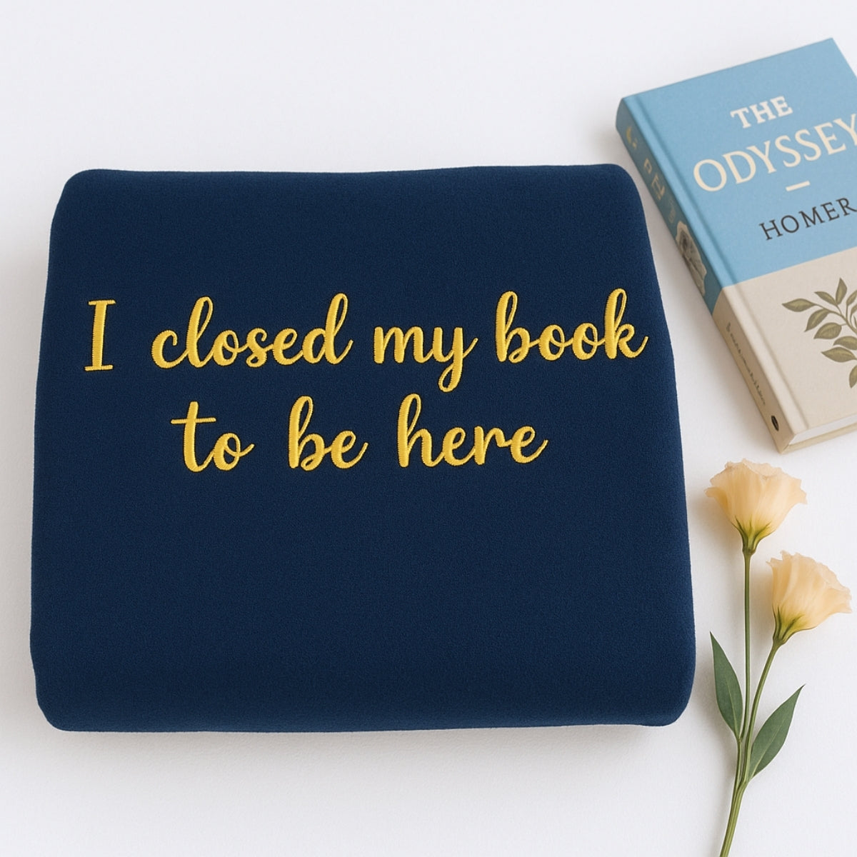 Book Lover Hoodies - I Closed My Book Script Embroidered Sweaters - Elegant Reading Gift