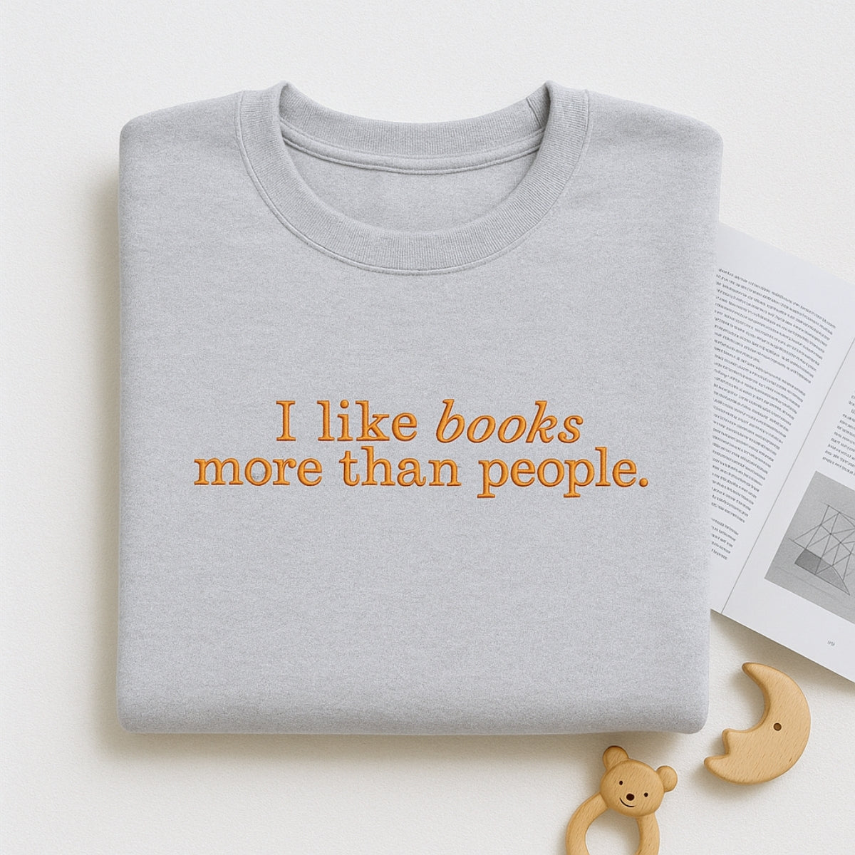 Book Lover Hoodies - I Like Books More Than People Embroidered Sweaters - Introvert Gift