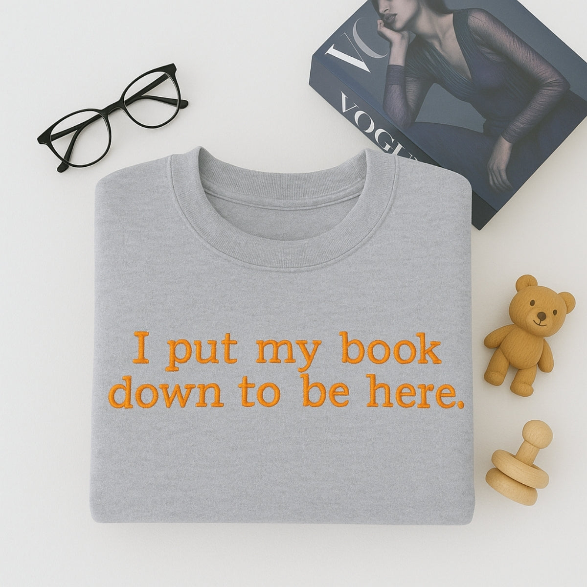 Book Lover Hoodies - I Put My Book Down Embroidered Sweaters - Funny Reading Gift
