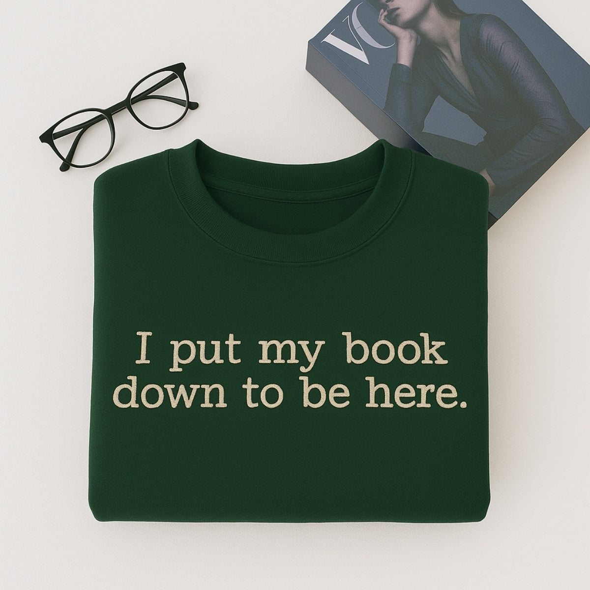 Book Lover Hoodies - I Put My Book Down Embroidered Sweaters - Funny Reading Gift