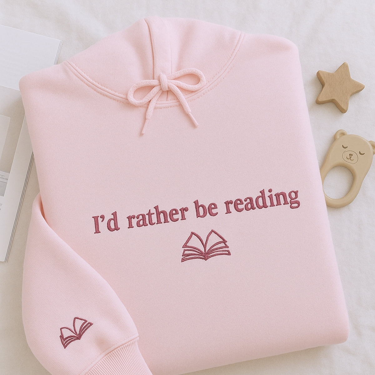 Book Lover Hoodies - I'd Rather Be Reading Embroidered Sweaters - Perfect Bookish Gift