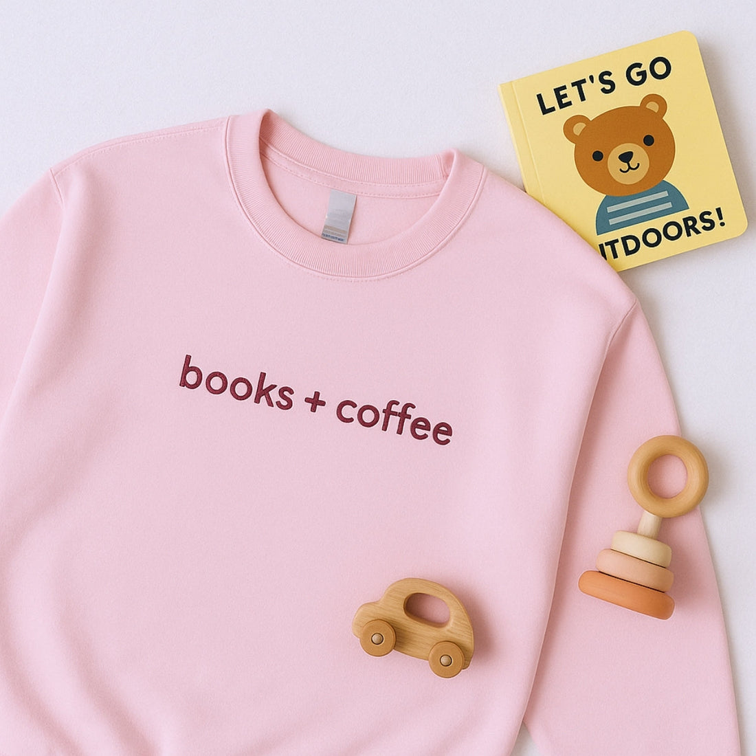 Books Coffee Hoodies - Book Lover Coffee Embroidered Sweaters - Perfect Lifestyle Gift