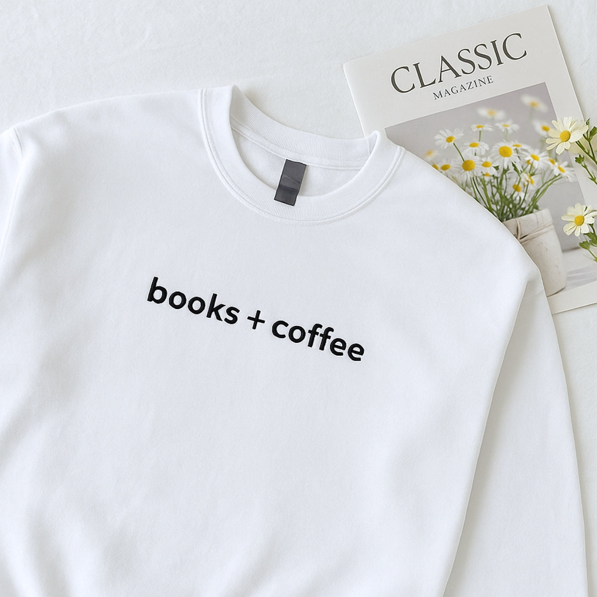 Books Coffee Hoodies - Book Lover Coffee Embroidered Sweaters - Perfect Lifestyle Gift