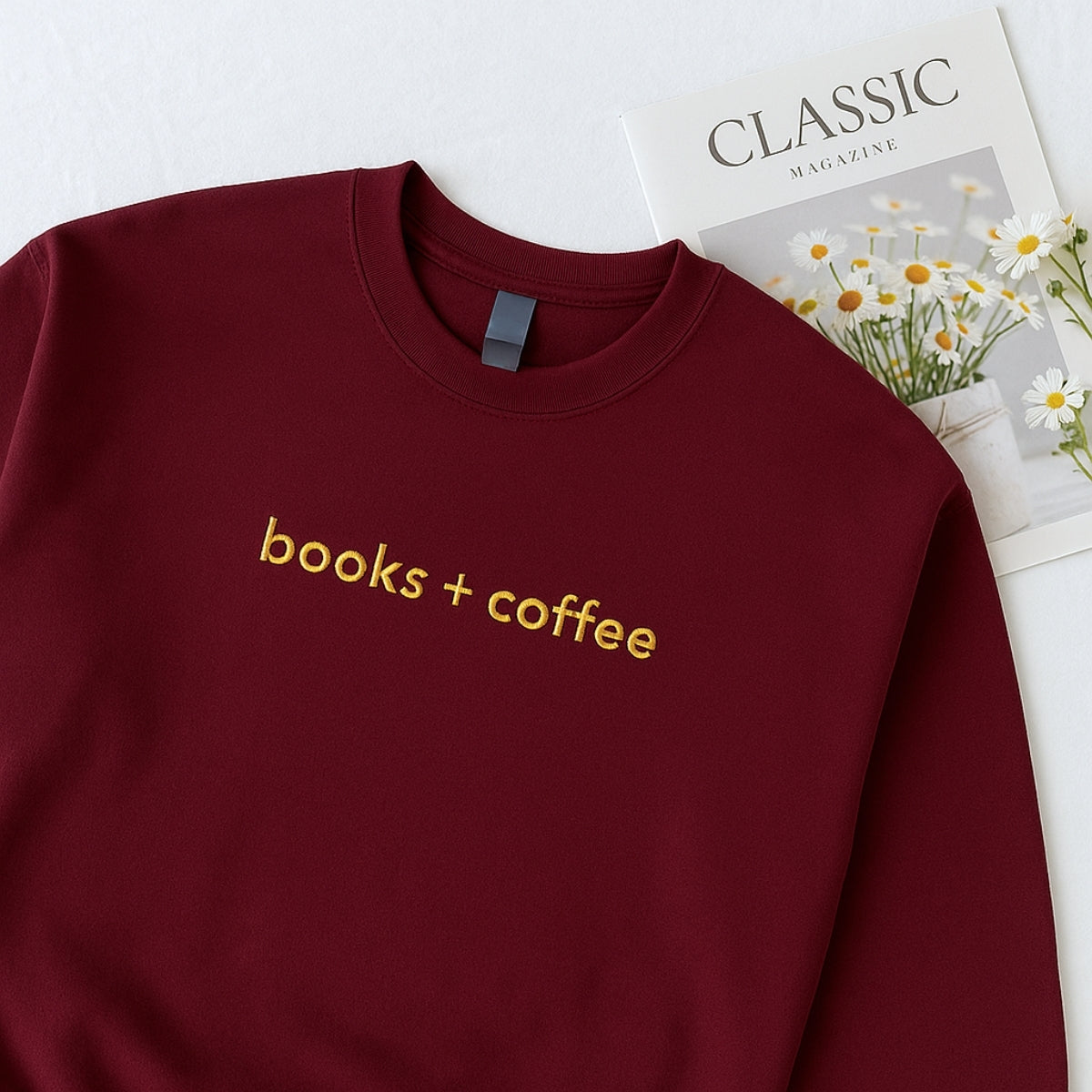 Books Coffee Hoodies - Book Lover Coffee Embroidered Sweaters - Perfect Lifestyle Gift