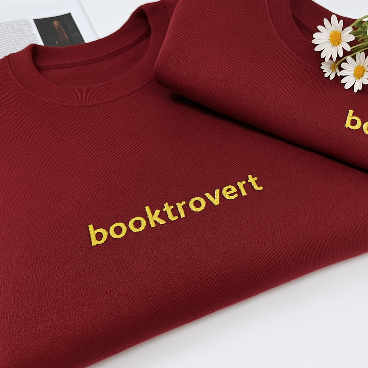 Introvert Book Lover Custom Embroidered Hoodie - Personalized Reading Gift - Booktrovert Apparel