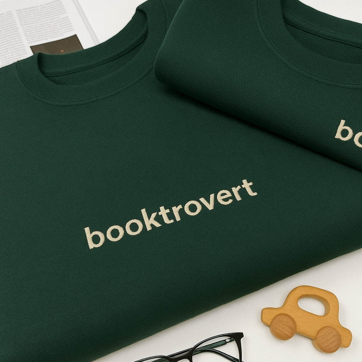 Introvert Book Lover Custom Embroidered Hoodie - Personalized Reading Gift - Booktrovert Apparel