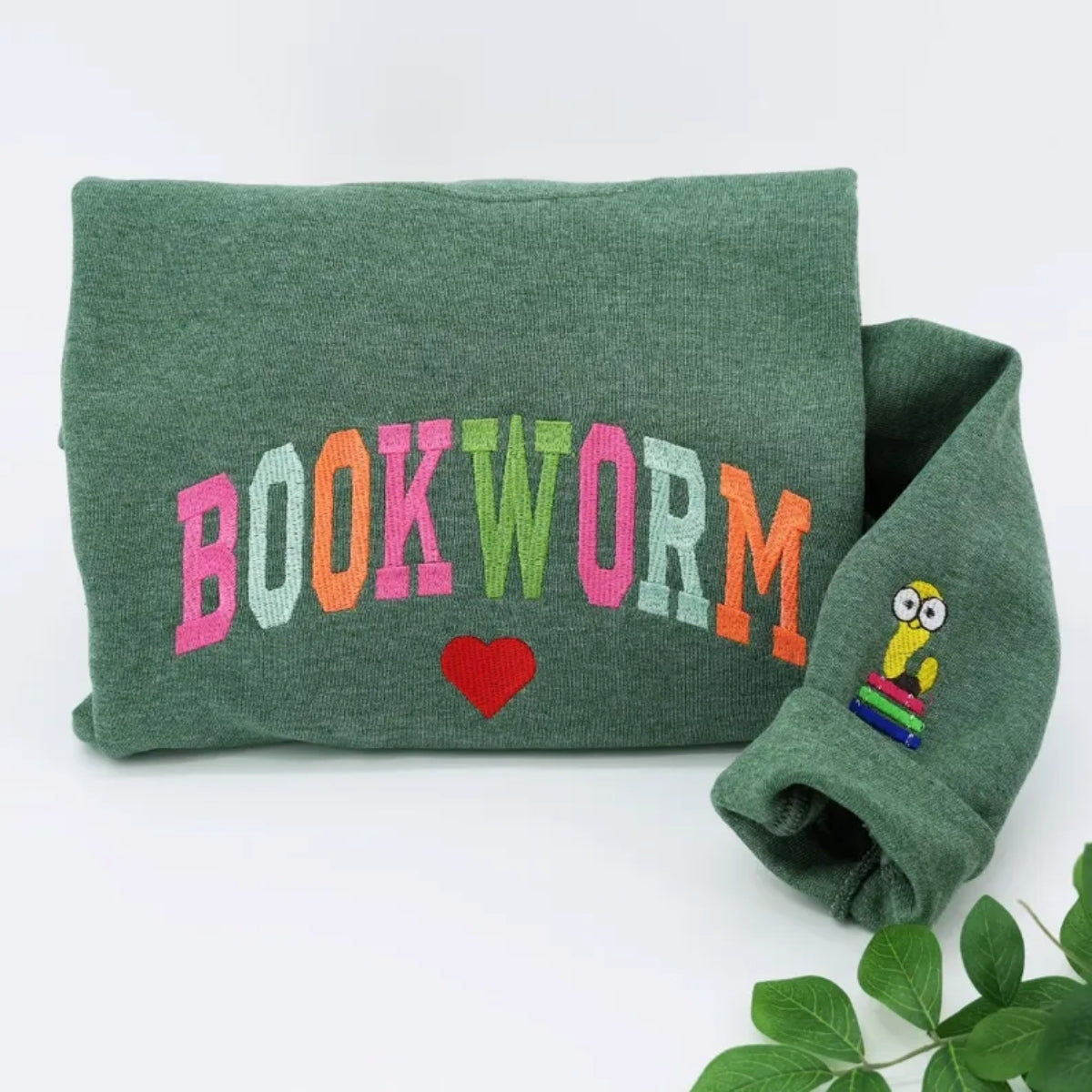 Bookworm Custom Embroidered Hoodie - Personalized Book Lover Gift for Reader