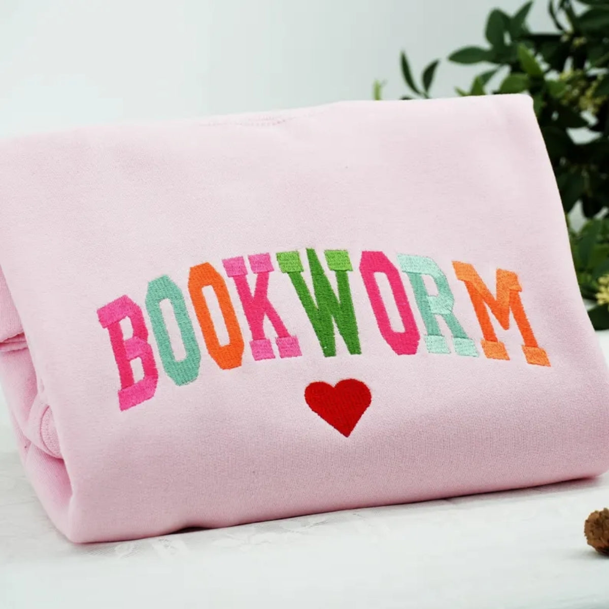 Bookworm Custom Embroidered Hoodie - Personalized Book Lover Gift for Reader