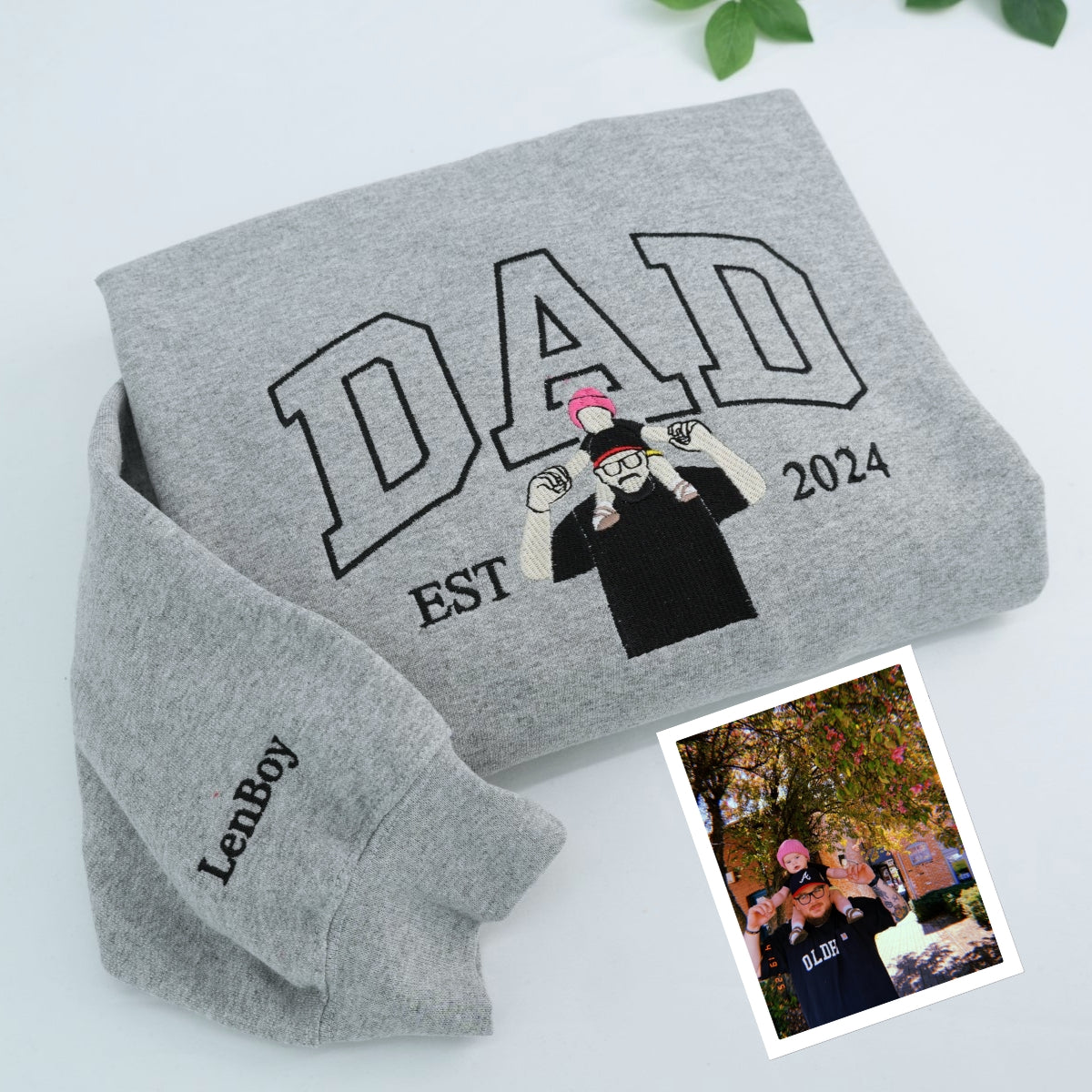 New Dad Custom Embroidered Hoodie - Personalized Baby Name - Father's Day Gift