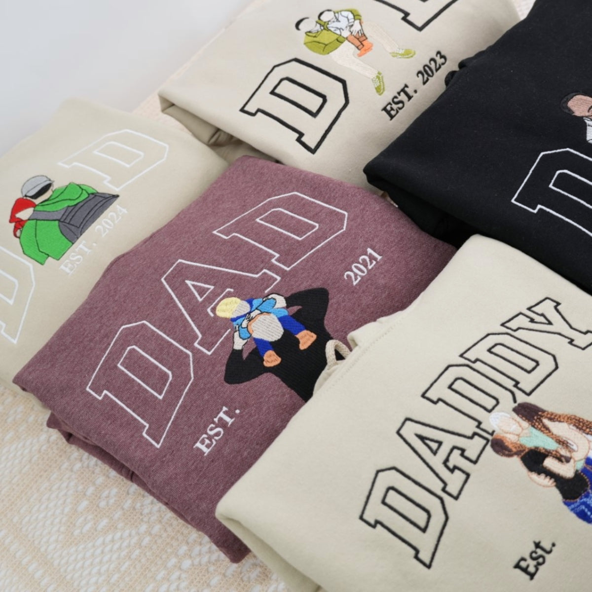 New Dad Custom Embroidered Hoodie - Personalized Baby Name - Father's Day Gift