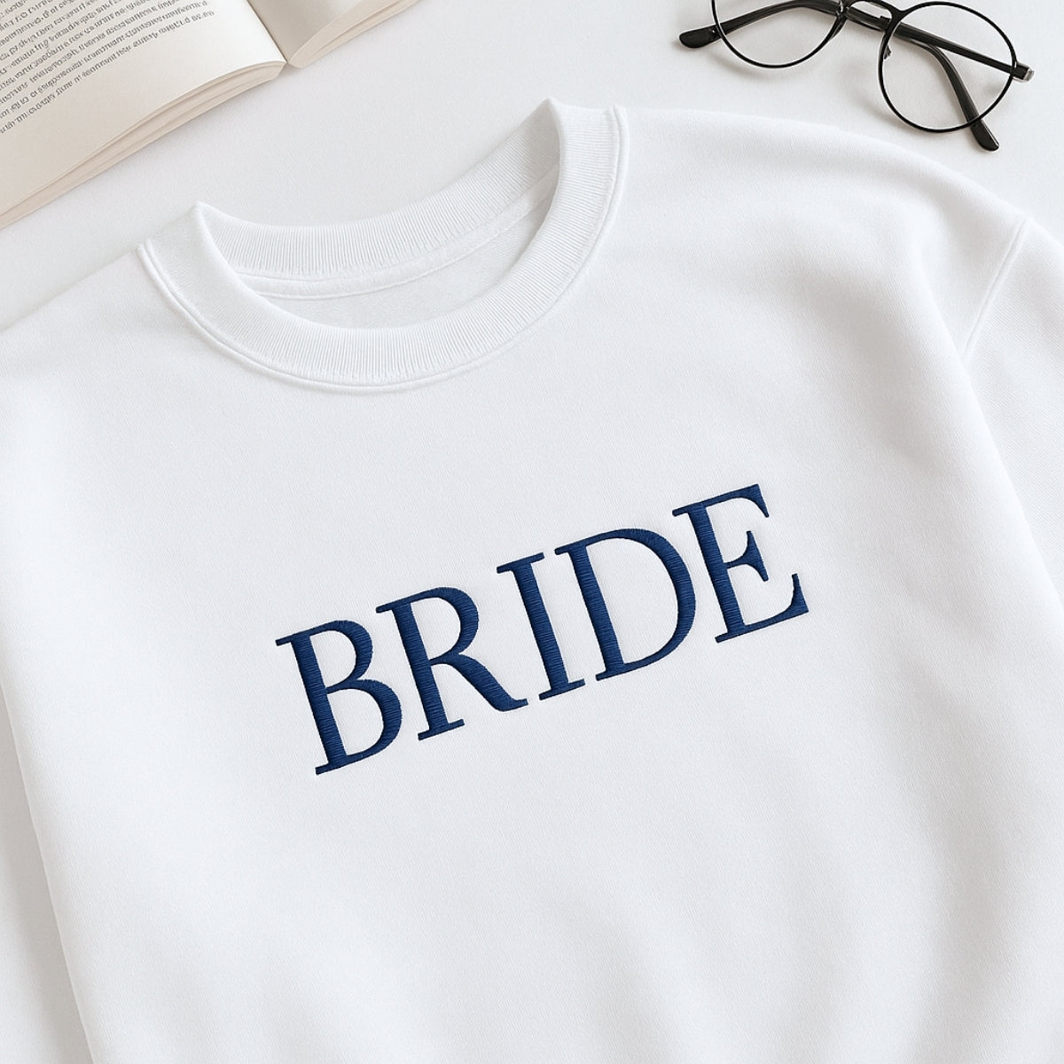 Bride Block Letter Custom Embroidered Sweatshirt - Wedding Bridal Shower Gift