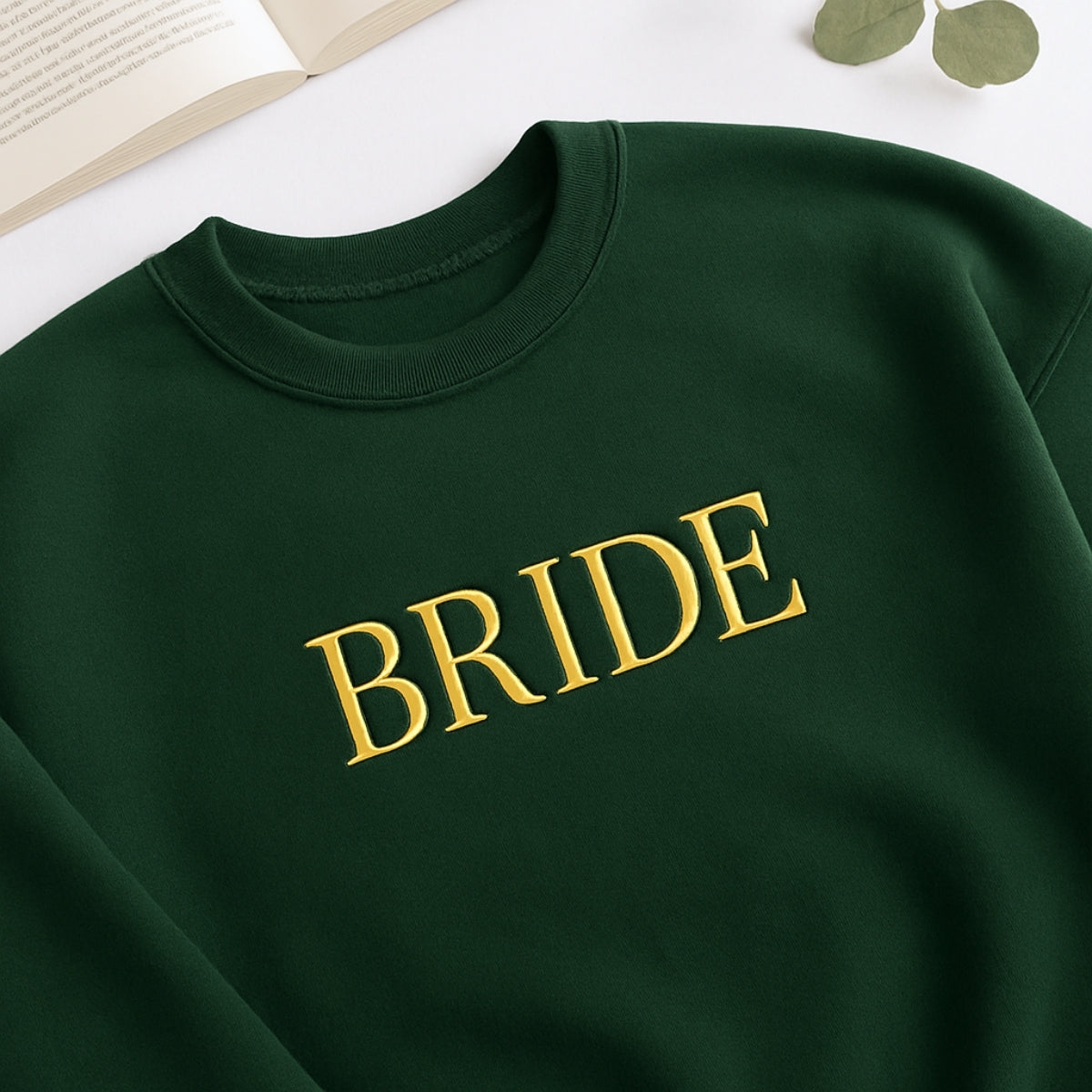 Bride Block Letter Custom Embroidered Sweatshirt - Wedding Bridal Shower Gift