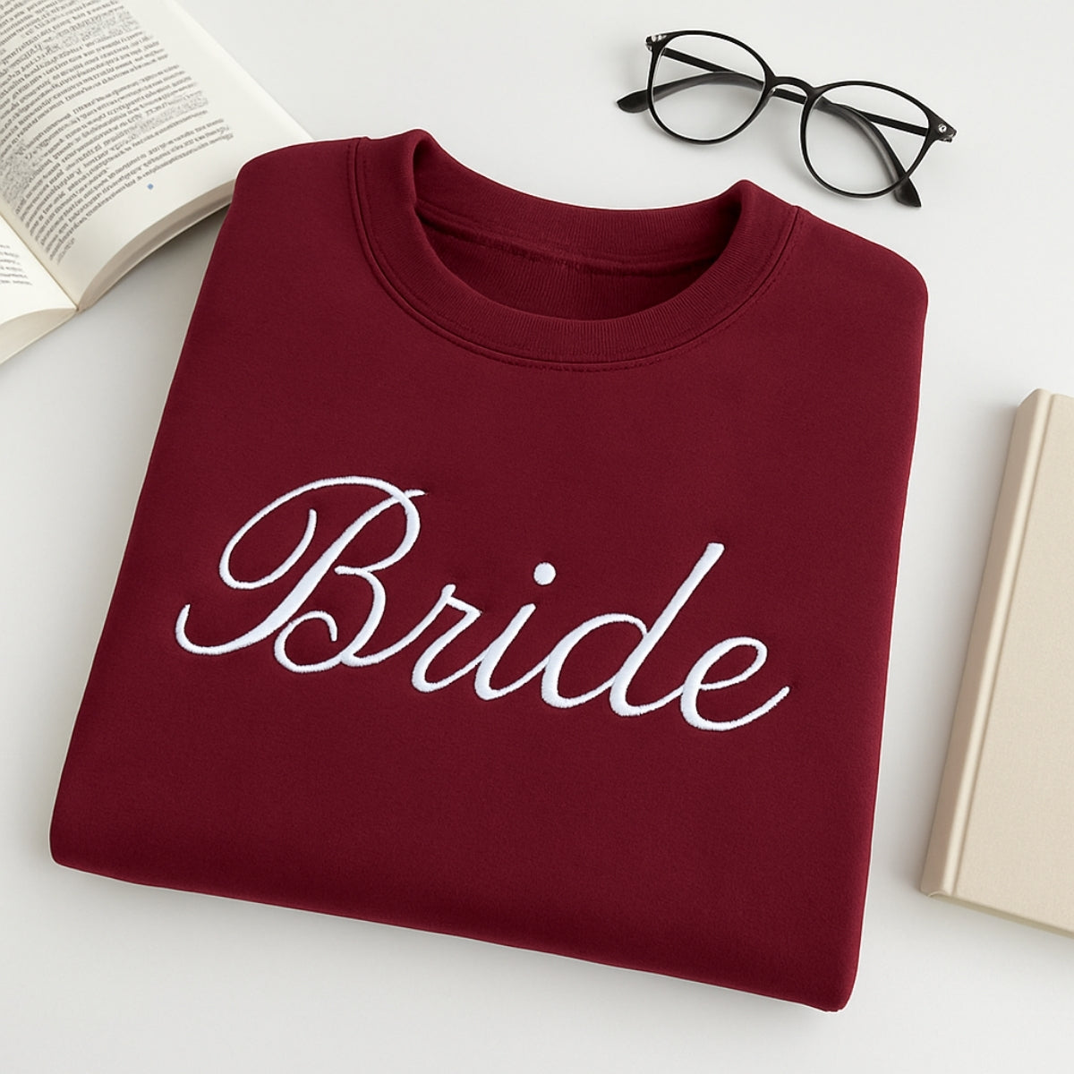 Bride Custom Embroidered Sweatshirt - Personalized Wedding Bridal Shower Gift